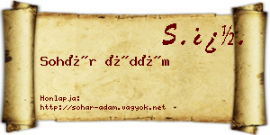 Sohár Ádám névjegykártya