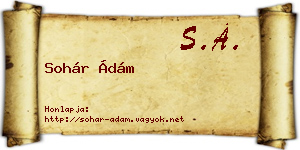 Sohár Ádám névjegykártya